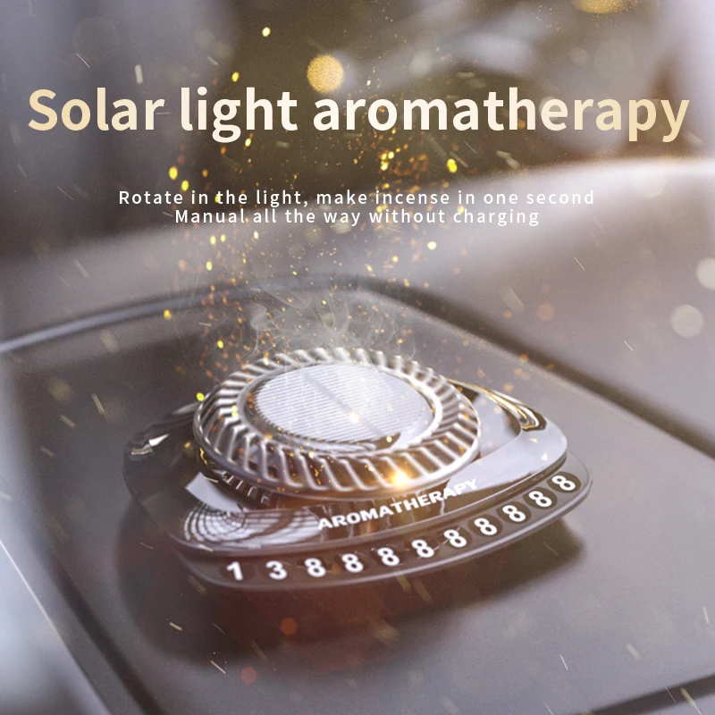 DINPHONE Solar Car Air Freshener Rotary Aroma Diffuser Auto Interior Accessories Essential Oils Diffuse