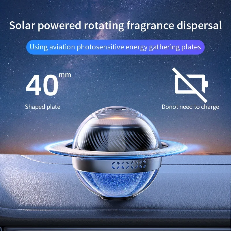 Creative Car Air Freshener Solar Automatic Rotating Round Flying Saucer Aroma Diffuser Auto Accessories Auto Interior Ornaments