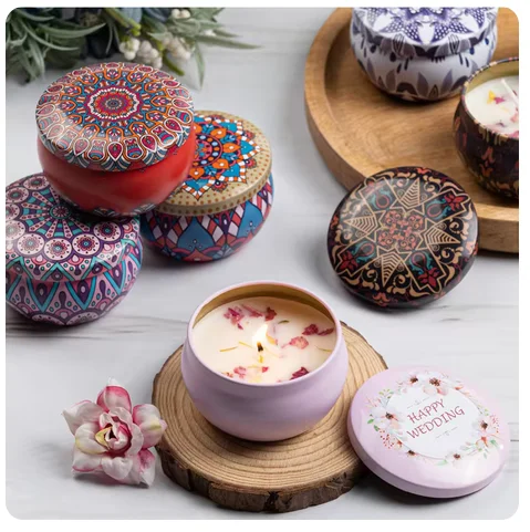 Scented Candles Flowers Scent Lavender Rose Aromatic Candles Jars Soy Wax Fragrance Candle Wedding Birthday Gift Home Decoration